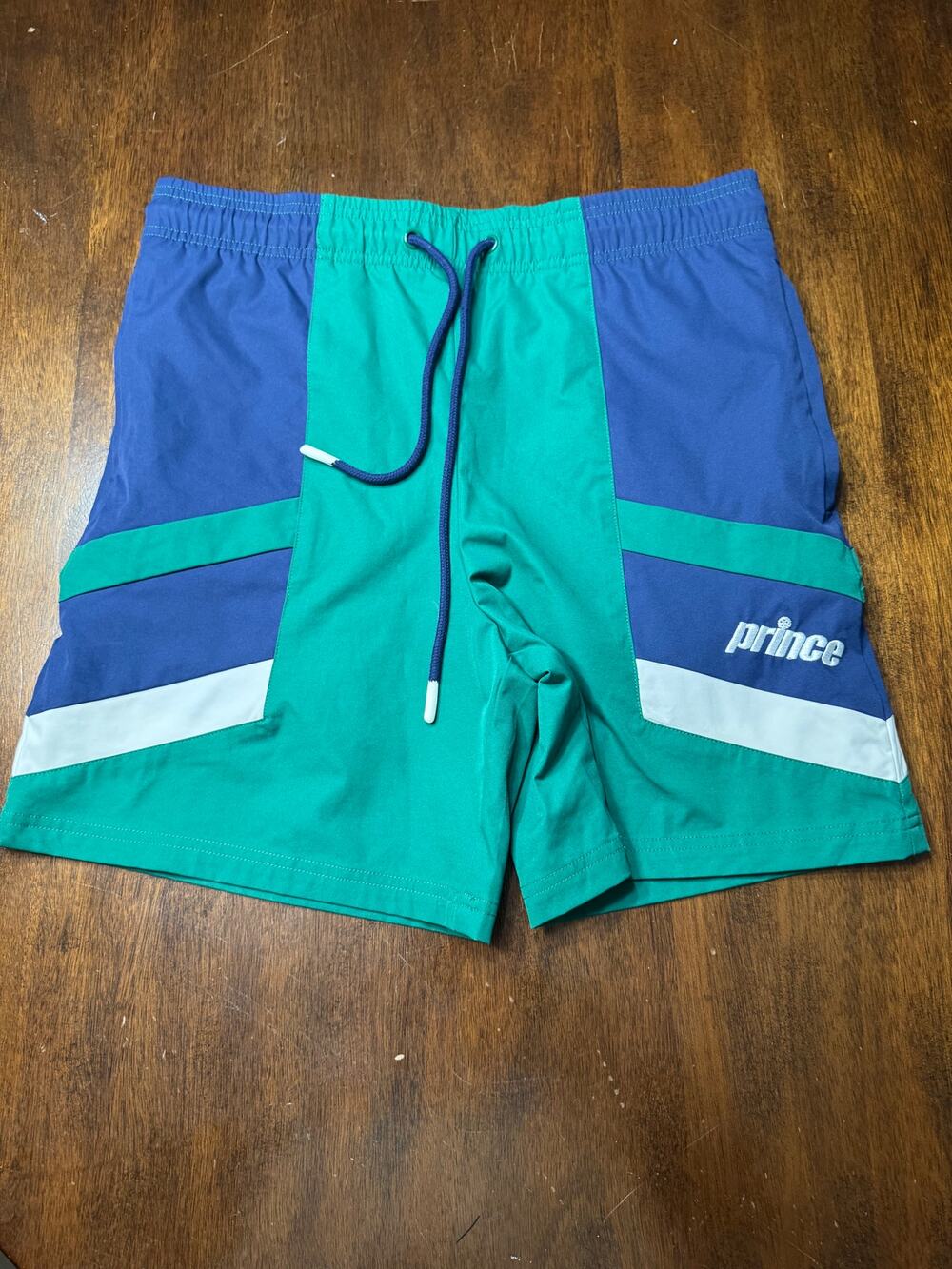 Prince Men's Teal, Navy & White Athletic Shorts